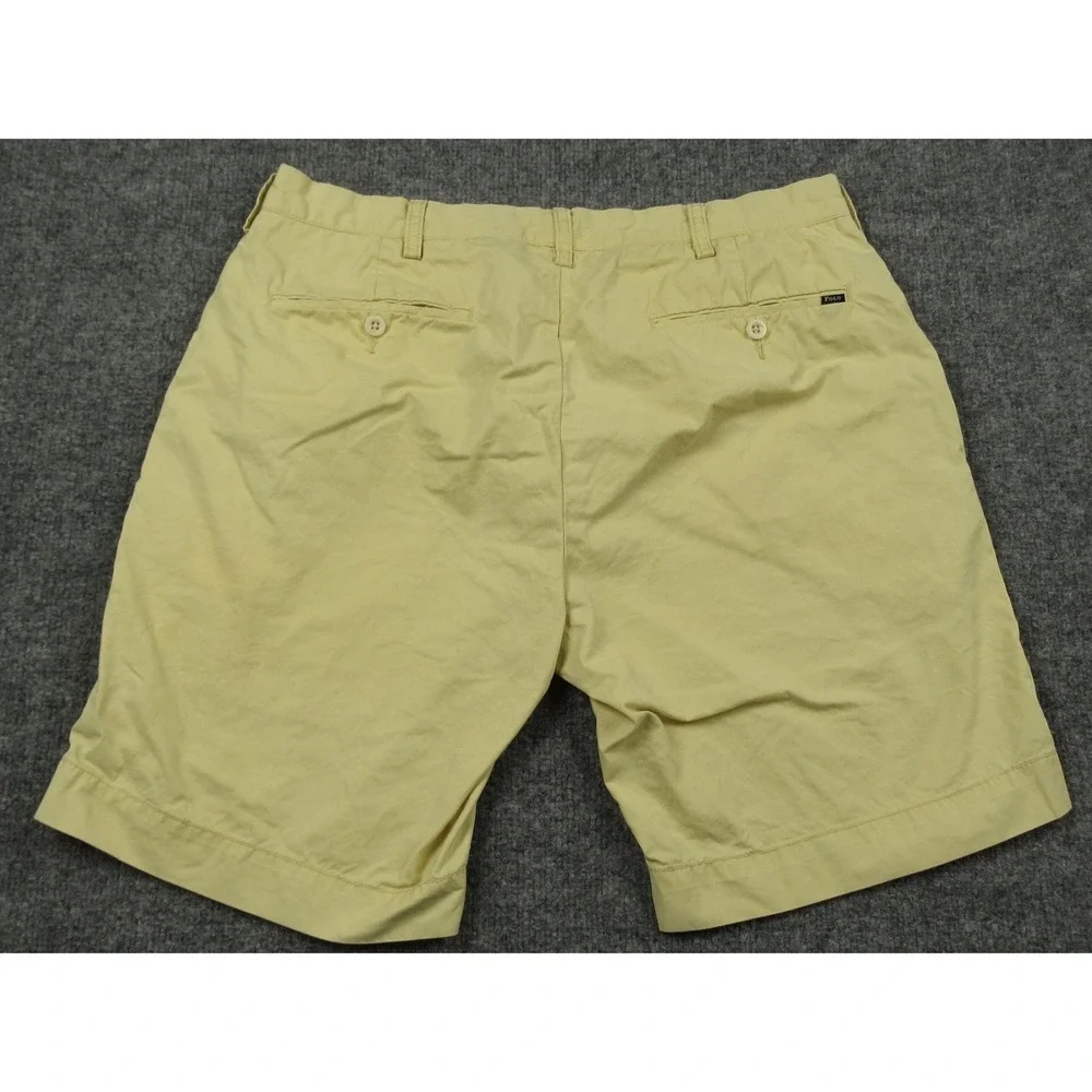 Polo Ralph Lauren Shorts Mens 35x9 Yellow Pima Cotton Sporting Club Chino Preppy